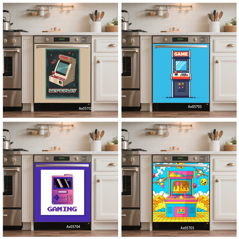 Arcade Game Jackpot - Stiker Pintu Mesin Cuci Piring Konsol